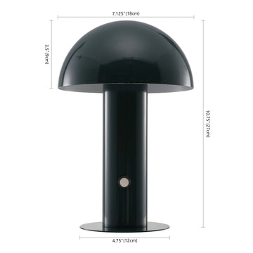Boletus 10.75" Contemporary Bohemian Rechargeable/Cordless Iron Integrated LED Mushroom Table Lamp